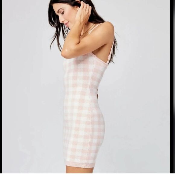NWT L*Space women's Francie sweater dress size large‎ pink gingham - Picture 5 of 15